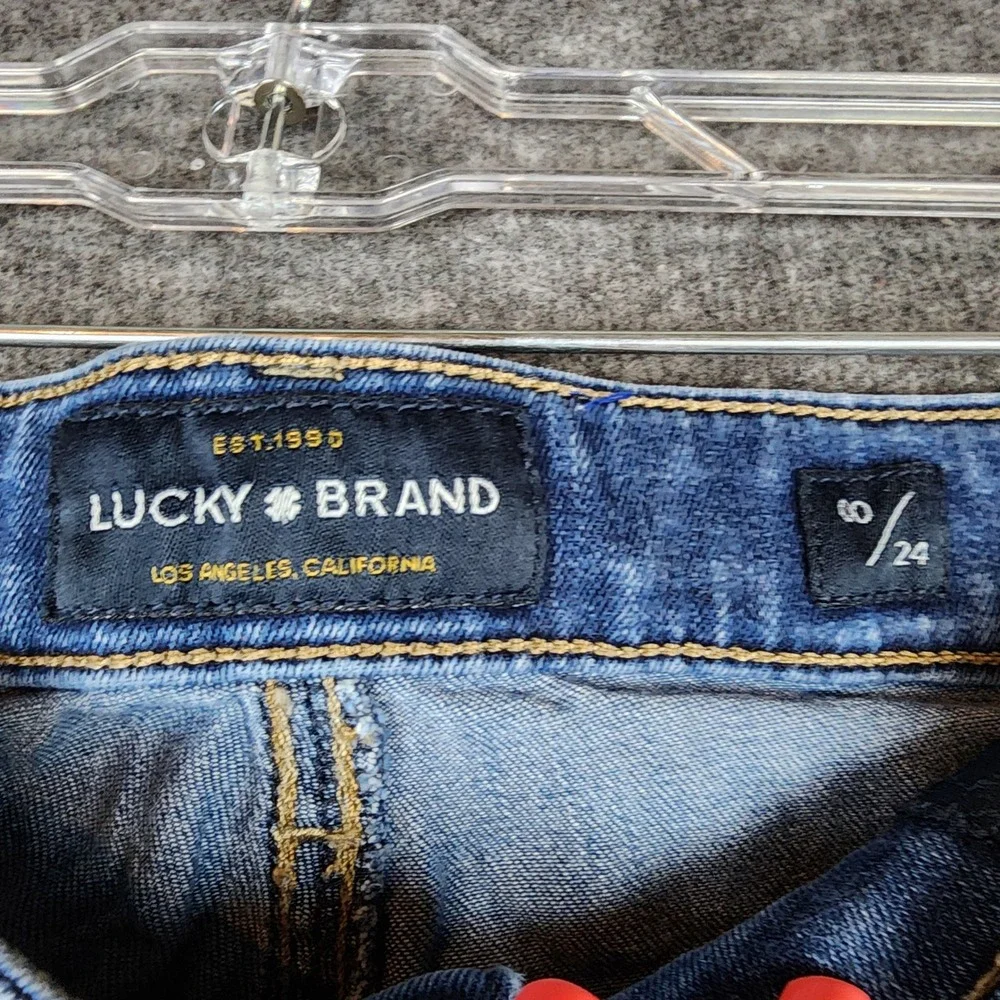 Lucky Brand Jeans Womens 00/24 Ava Crop Blue Mid Rise Stretch Denim EUC